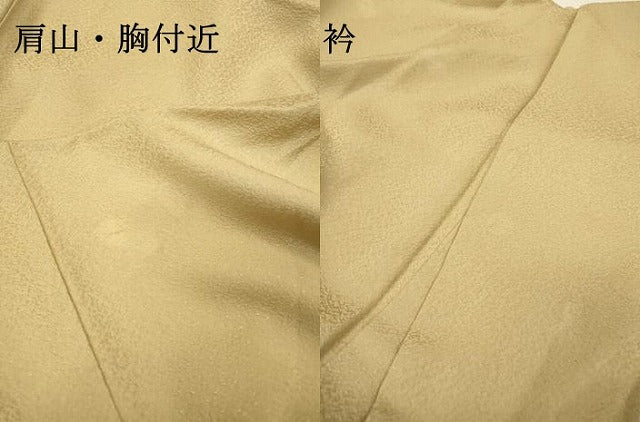 平和屋着物▼中国三大刺繍　スワトウ刺繍　汕頭刺繍　相良刺繍　総刺繍　訪問着　御所車花文　金糸　さが美扱い　正絹　逸品　DABH7385fe