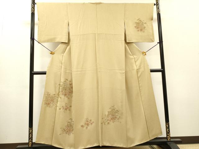 平和屋着物▼中国三大刺繍　スワトウ刺繍　汕頭刺繍　相良刺繍　総刺繍　訪問着　御所車花文　金糸　さが美扱い　正絹　逸品　DABH7385fe