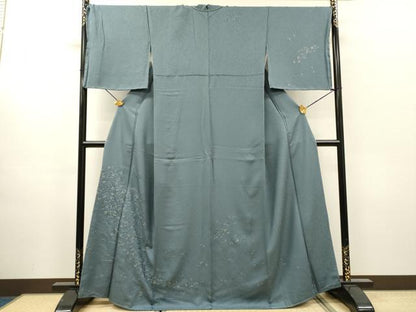 平和屋着物●訪問着　総刺繍　流水花文　金糸　正絹　逸品　未使用　DABH7398fe