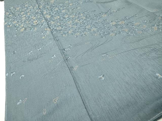 平和屋着物●訪問着　総刺繍　流水花文　金糸　正絹　逸品　未使用　DABH7398fe