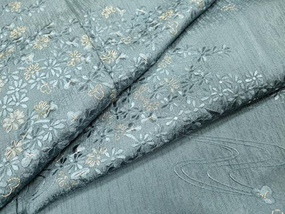 平和屋着物●訪問着　総刺繍　流水花文　金糸　正絹　逸品　未使用　DABH7398fe