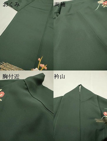 平和屋着物▼訪問着　総刺繍　霞花松文　正絹　逸品　DABH7399fe