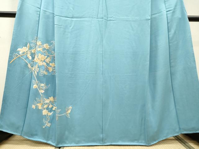 平和屋着物●中国三大刺繍　相良刺繍　総刺繍　訪問着　枝花　銀糸　正絹　逸品　未使用　DABH7400fe