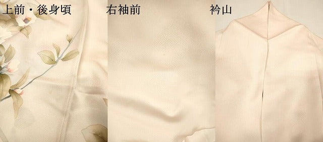 平和屋着物▼訪問着　手描き　枝花　暈し染　正絹　逸品　DABH7407fe