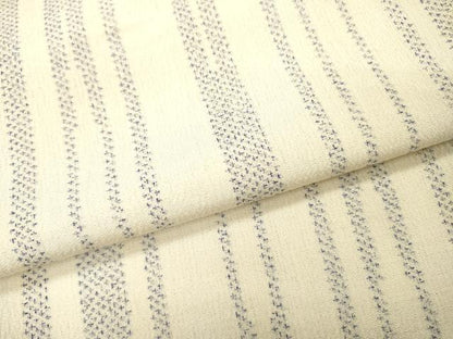 平和屋着物▽上質なお召　単衣　変わり間道　正絹　逸品　DABH7412fe