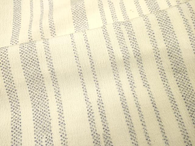 平和屋着物▽上質なお召　単衣　変わり間道　正絹　逸品　DABH7412fe