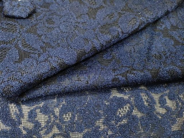 平和屋着物▽道中着　スリーシーズン　春夏秋　塵除け　花唐草文　濃藍色　DABH7417fe