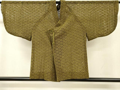 平和屋着物▽和装コート　スリーシーズン　春夏秋　塵除け　総レース　花繋ぎ　桑染色　DABH7418fe