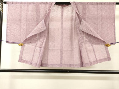 平和屋着物▽道行コート　スリーシーズン　春夏秋　塵除け　総レース　花繋ぎ　紅藤色　DABH7420fe
