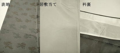 平和屋着物▽上質なお召　単衣　立波文　正絹　逸品　DABH7422fe
