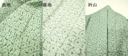 平和屋着物＊夏物　小紋　総レース　草花　DABH7426fe