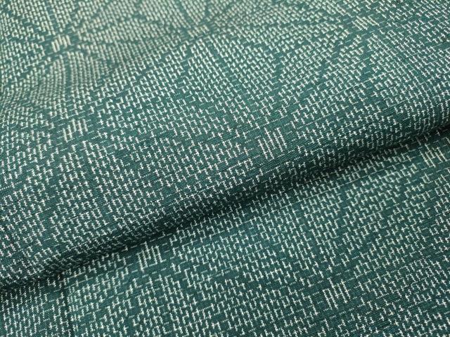 平和屋着物▽上質な紬　単衣　麻の葉文様　正絹　逸品　DABH7434fe