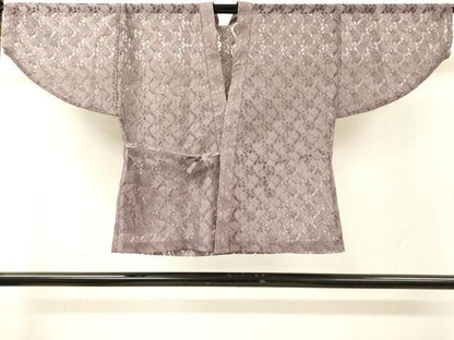 平和屋着物▽　スリーシーズン　春夏秋　塵除け　総レース　花唐草文　薄葡萄色　DABH7435fe