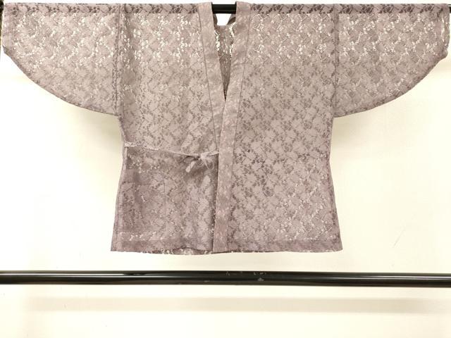 平和屋着物▽　スリーシーズン　春夏秋　塵除け　総レース　花唐草文　薄葡萄色　DABH7435fe