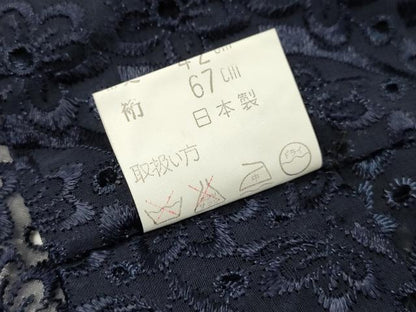 平和屋着物▽道中着　スリーシーズン　春夏秋　塵除け　総レース　舞花　濃藍色　未使用　DABH7437fe