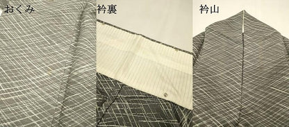 平和屋着物▽上質な小紋　単衣　菱文　正絹　逸品　DABH7443fe