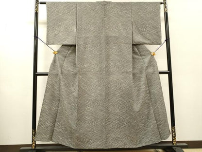 平和屋着物▽上質な小紋　単衣　菱文　正絹　逸品　DABH7443fe