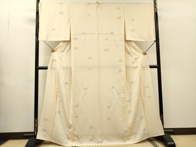 平和屋着物▽上質な小紋　単衣　舞花　金彩　正絹　逸品　未使用　DABH7444fe