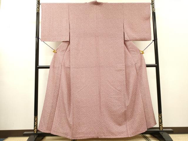 平和屋着物▽江戸小紋　単衣　花唐草文　正絹　逸品　DABH7448fe