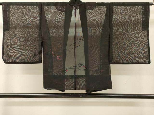 平和屋着物▽羽織　スリーシーズン　春夏秋　塵除け　総刺繍　笹竹文　正絹　逸品　DABH7451fe