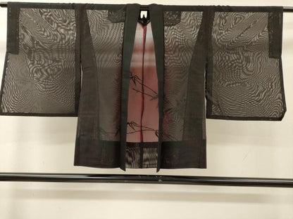 平和屋着物▽羽織　スリーシーズン　春夏秋　塵除け　総刺繍　笹竹文　正絹　逸品　DABH7451fe