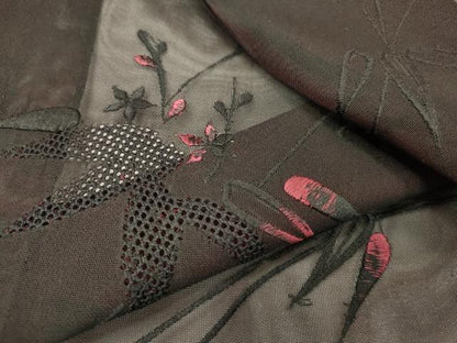 平和屋着物▽羽織　スリーシーズン　春夏秋　塵除け　総刺繍　笹竹文　正絹　逸品　DABH7451fe