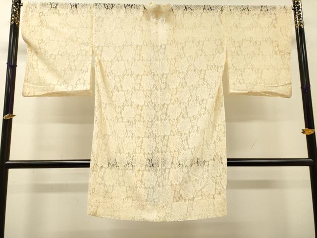 平和屋着物▽羽織　スリーシーズン　春夏秋　塵除け　総レース　草花　レグホーン色　DABH7460fe