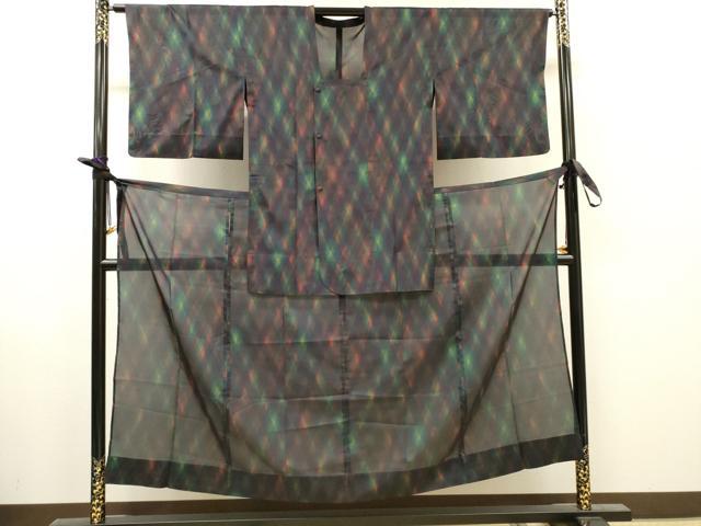 平和屋着物▽道行コート　スリーシーズン　春夏秋　塵除け　二部式　霞文　正絹　逸品　DABH7462fe