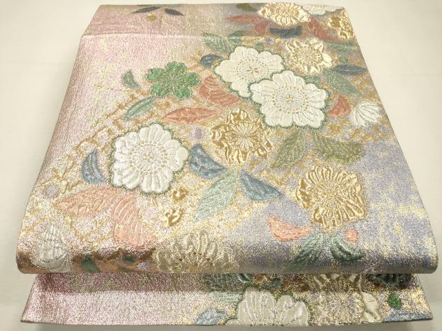 平和屋着物▼六通柄袋帯　辻が花　金銀糸　正絹　逸品　DABH7483fe