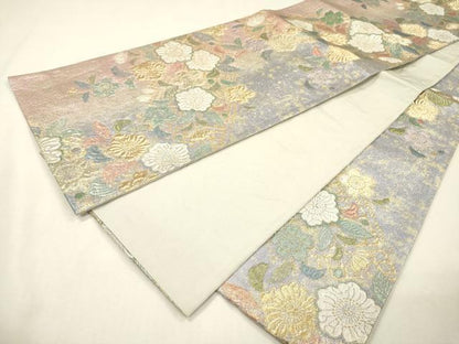 平和屋着物▼六通柄袋帯　辻が花　金銀糸　正絹　逸品　DABH7483fe
