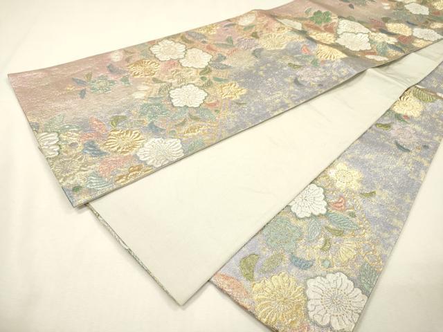 平和屋着物▼六通柄袋帯　辻が花　金銀糸　正絹　逸品　DABH7483fe