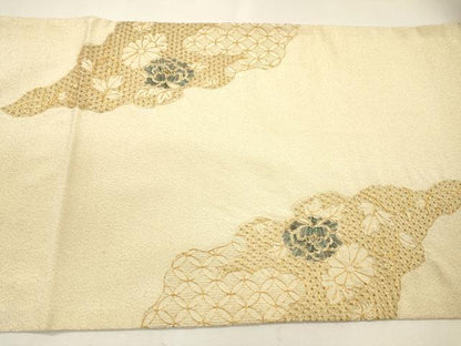 平和屋着物▼中国三大刺繍　スワトウ刺繍　汕頭刺繍　総刺繍　綴れ　太鼓柄袋帯　吉祥飛鳥花文　金糸　正絹　逸品　DABH7493fe