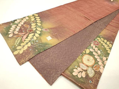 平和屋着物▼太鼓柄袋帯　作家物　絞り　辻が花　金糸　正絹　逸品　DABH7512fe