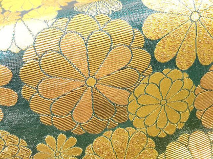 平和屋着物▼六通柄袋帯　花尽くし　金糸　正絹　逸品　DABH7540fe