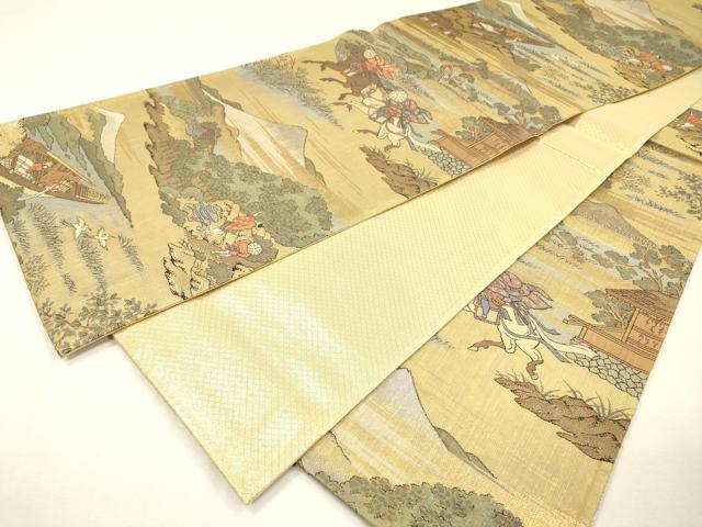 平和屋着物▼西陣　六通柄袋帯　北斎名画集　金銀糸　正絹　逸品　DABH7554fe