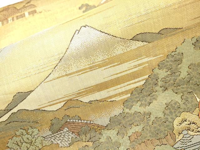 平和屋着物▼西陣　六通柄袋帯　北斎名画集　金銀糸　正絹　逸品　DABH7554fe