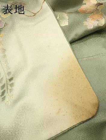 平和屋着物▼訪問着　螺鈿　辻が花　舞蝶花文　暈し染　金銀彩　正絹　逸品　DABH7566fe