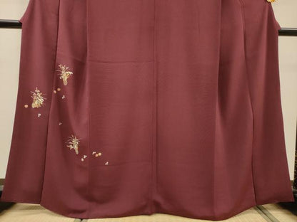 平和屋着物▼訪問着　総刺繍　飾花文　鬼しぼ縮緬　正絹　逸品　DABH7573fe