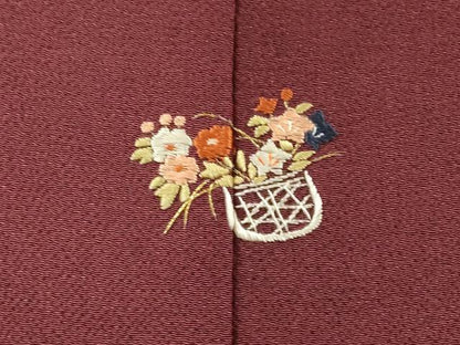 平和屋着物▼訪問着　総刺繍　飾花文　鬼しぼ縮緬　正絹　逸品　DABH7573fe