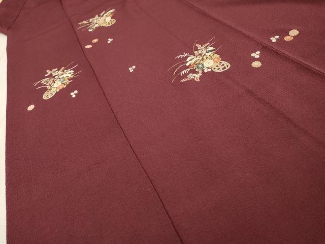 平和屋着物▼訪問着　総刺繍　飾花文　鬼しぼ縮緬　正絹　逸品　DABH7573fe