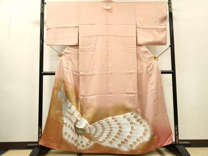 平和屋着物▼豪華色留袖　作家物　孔雀文　暈し染　金銀彩　三越扱い　正絹　逸品　未使用　DABH7577fe