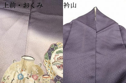平和屋着物▼中国三大刺繍　相良刺繍　総刺繍　訪問着　陶器花絵皿文　暈し染　正絹　逸品　DABH7583fe