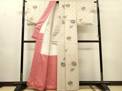 平和屋着物▼上質な小紋　文箱花文　金通し地　やまと誂製　正絹　逸品　未使用　DABH7591fe