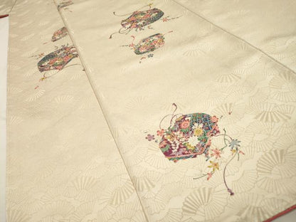 平和屋着物▼上質な小紋　文箱花文　金通し地　やまと誂製　正絹　逸品　未使用　DABH7591fe