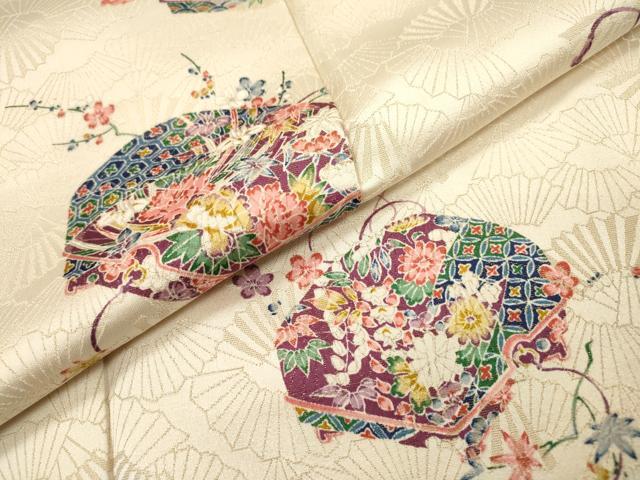平和屋着物▼上質な小紋　文箱花文　金通し地　やまと誂製　正絹　逸品　未使用　DABH7591fe