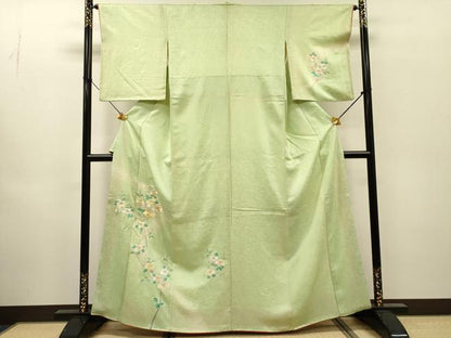 平和屋着物▼訪問着　総刺繍　枝花　暈し染　やまと誂製　正絹　逸品　DABH7595fe