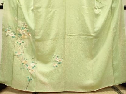平和屋着物▼訪問着　総刺繍　枝花　暈し染　やまと誂製　正絹　逸品　DABH7595fe