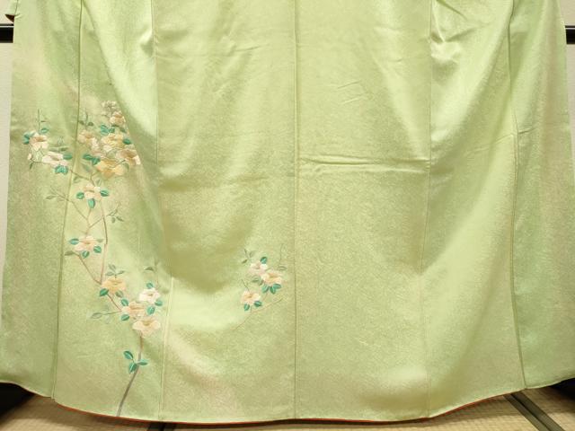 平和屋着物▼訪問着　総刺繍　枝花　暈し染　やまと誂製　正絹　逸品　DABH7595fe