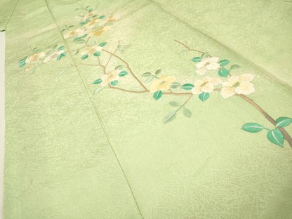 平和屋着物▼訪問着　総刺繍　枝花　暈し染　やまと誂製　正絹　逸品　DABH7595fe