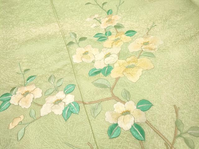 平和屋着物▼訪問着　総刺繍　枝花　暈し染　やまと誂製　正絹　逸品　DABH7595fe